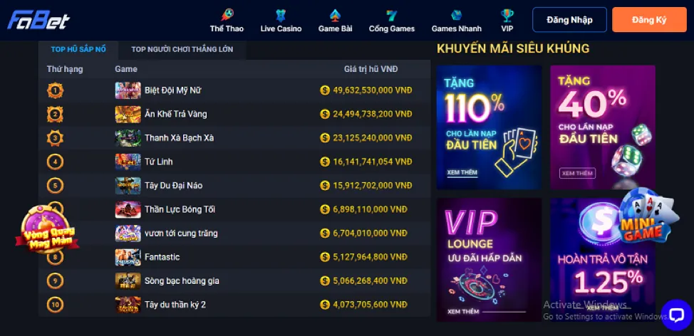 Bắn cá và Nổ hũ 32wim Win